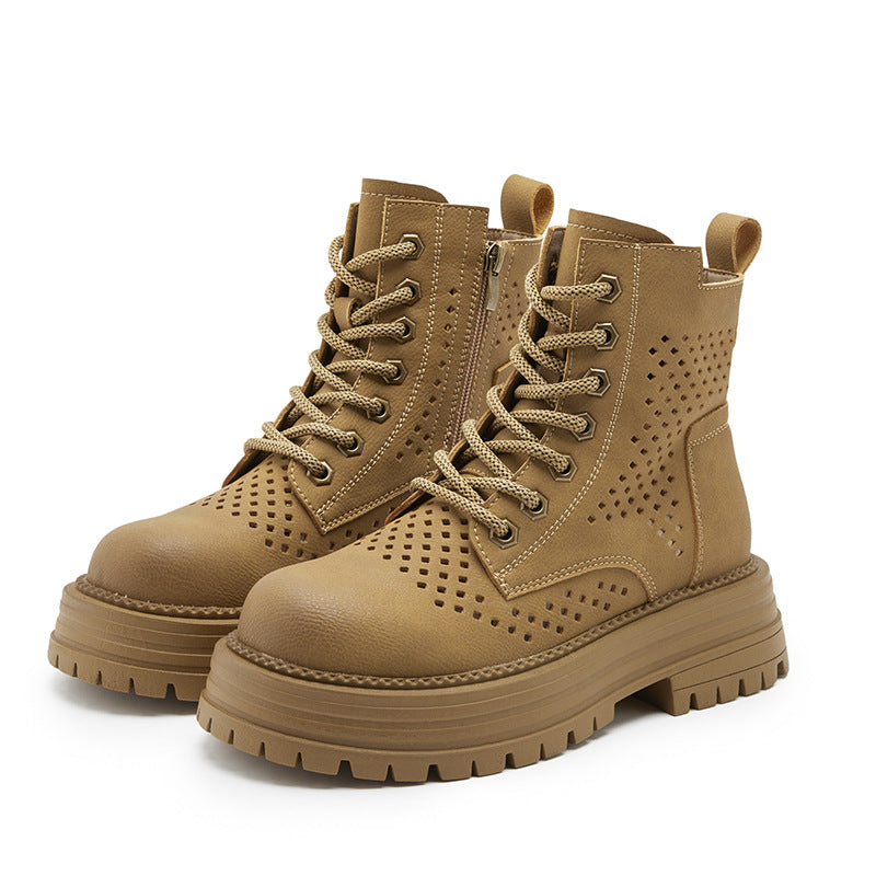 Women's Hollow Martin Genuine Hole Retro Style Boots