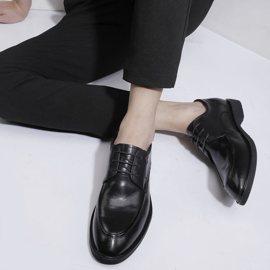 Men's Formal Wear British Style Top Layer Leather Shoes