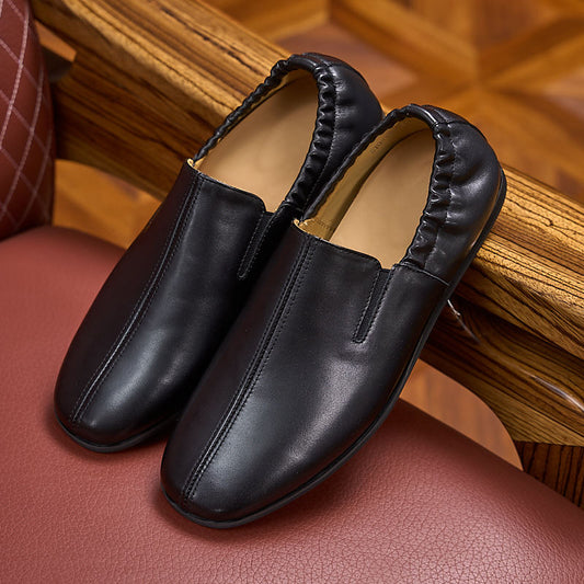 Men's Toe Derby Flat Thin Lightweight Old Money Style Commuter Loafers/doug Shoes