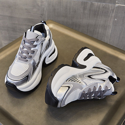 Women's Breathable Mesh Platform Height Increasing Insole Sneakers