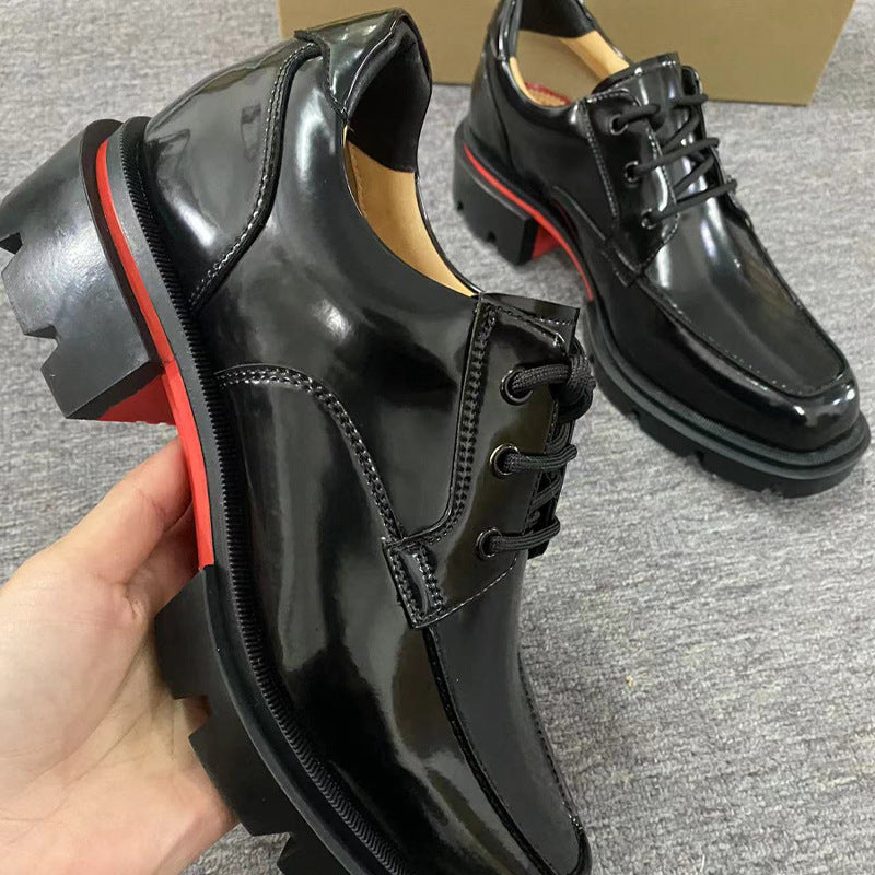 Men's Bottom Business British Style Comfortable Breathable Pumps Inner Height Increasing Men's Casual Leather Shoes