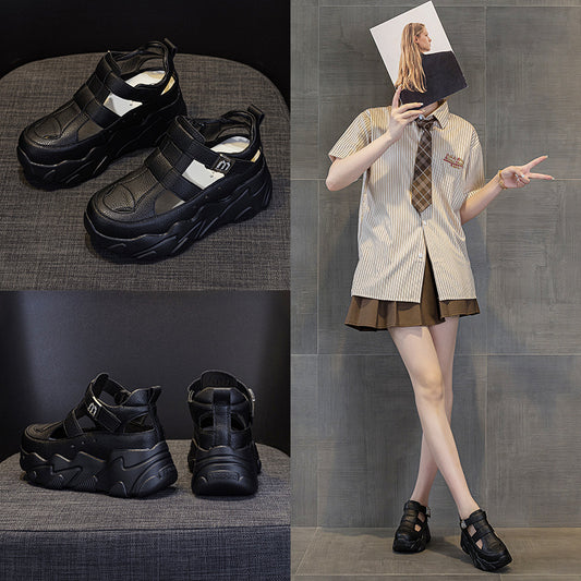 Live Broadcast Online Double Hollow Dad Sandals