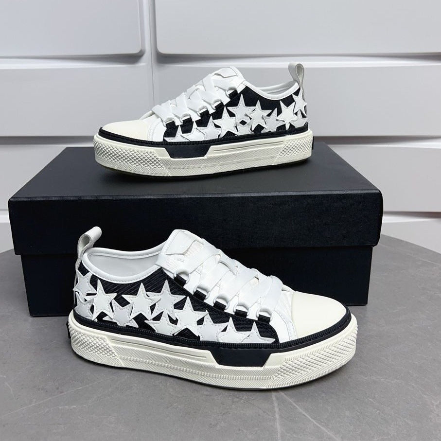 Five-pointed Star Breathable Lace Up Low Sneakers