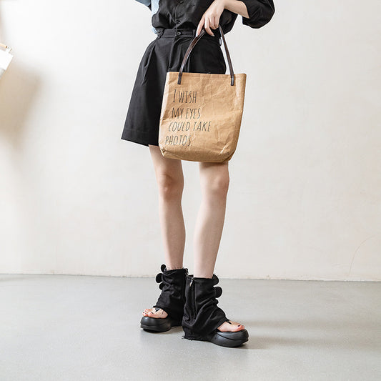 Thick Bottom Toe Hot Jeans Tube Short Summer High-grade Sandals