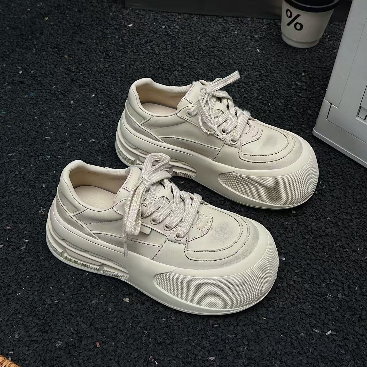 Women's Head Bread Autumn Mesh Breathable Platform Casual Shoes