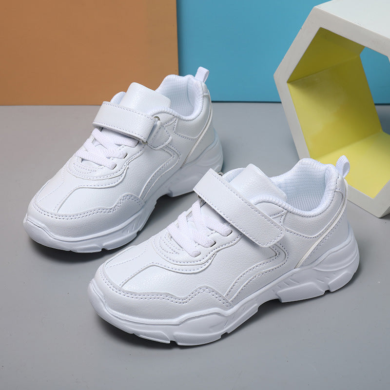 Children's Boys White Medium Large Breathable Primary Sneakers