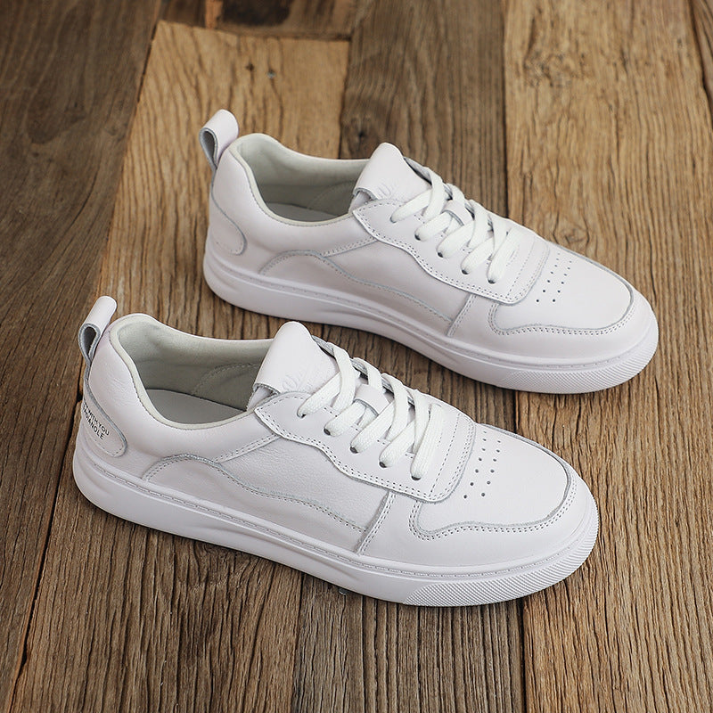 Women's Top Layer Cowhide Summer Flat Sports Portable Men's Shoes