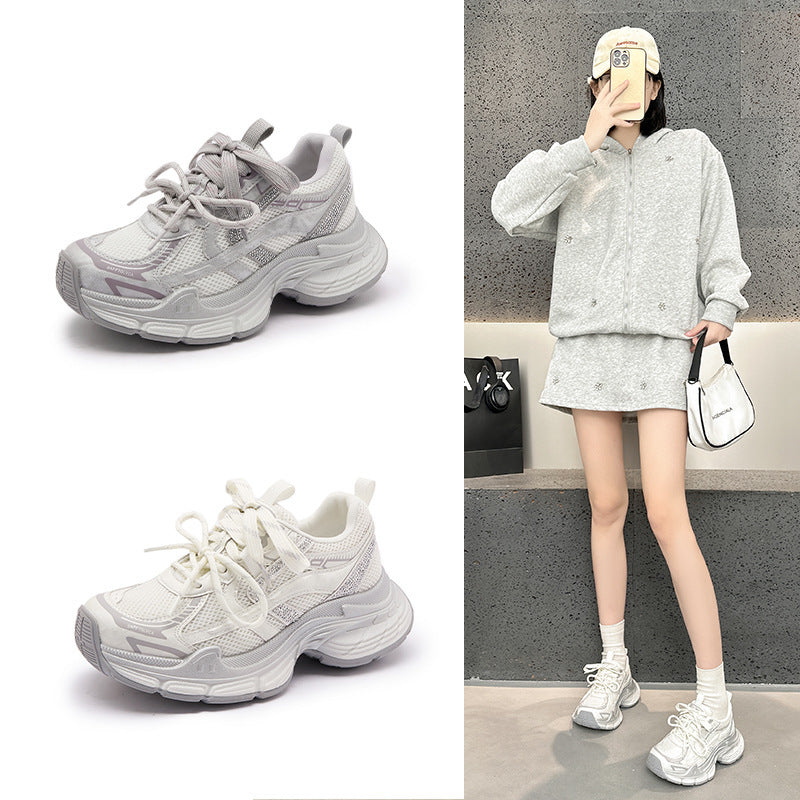 Women's Dad Spring European Goods Trendy Feet Small Elevator Women's Sports Shoes