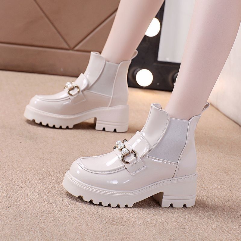 Women's Real Soft Chelsea Veet Martin For British Style Patent Short Boots