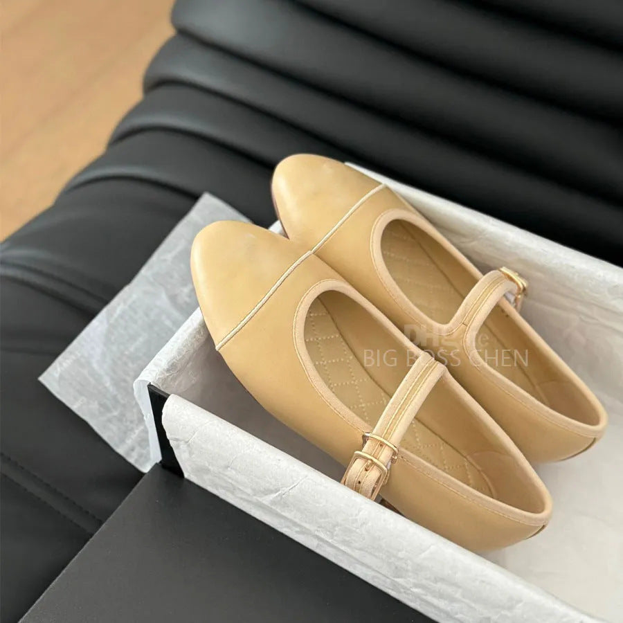 Women's Classic Style Mary Jane Genuine Embroidery Vintage Round Head Loafers