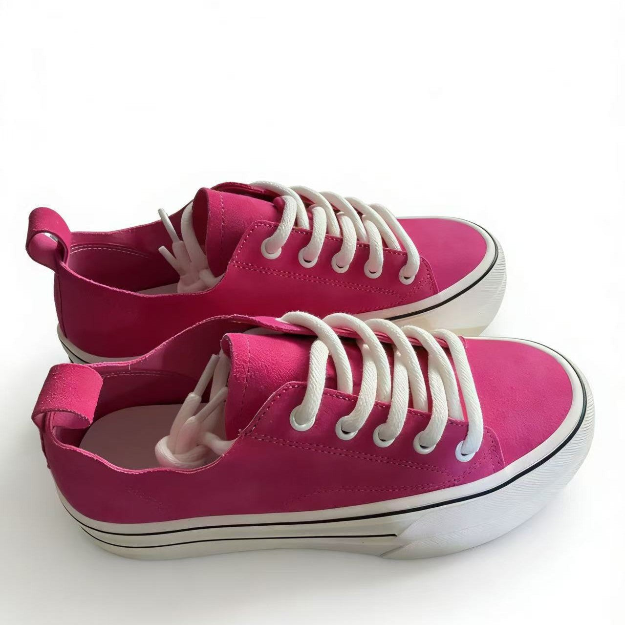 Women's Frosted Cowhide Board Summer Round Toe Retro Women's Casual Shoes