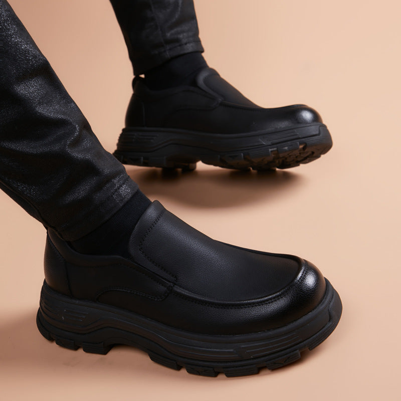 Men's Commuter Grip Pattern Formal British Fashion Men's Business Leather Shoes