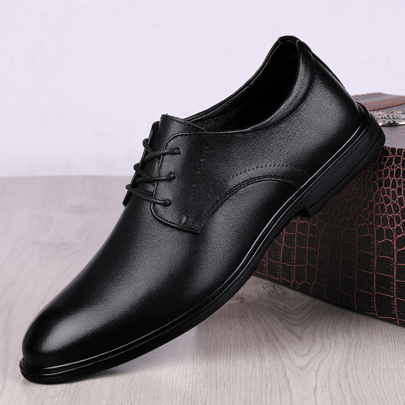 Men's First Layer Cowhide Formal Four Simple Leather Shoes
