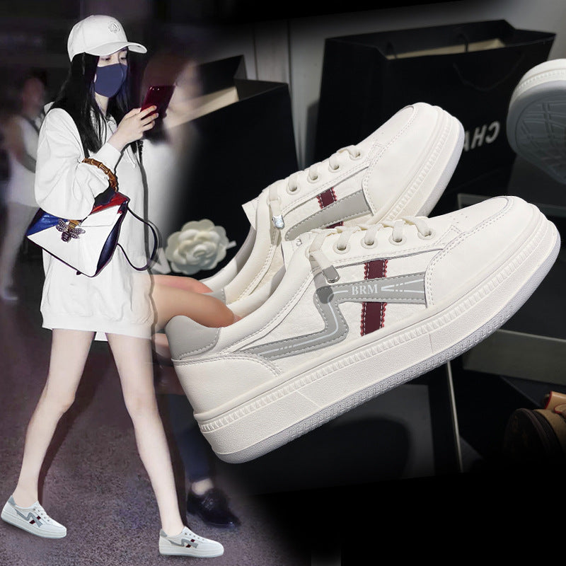Women's White Spring Slip-on Wild Breathable Sneakers
