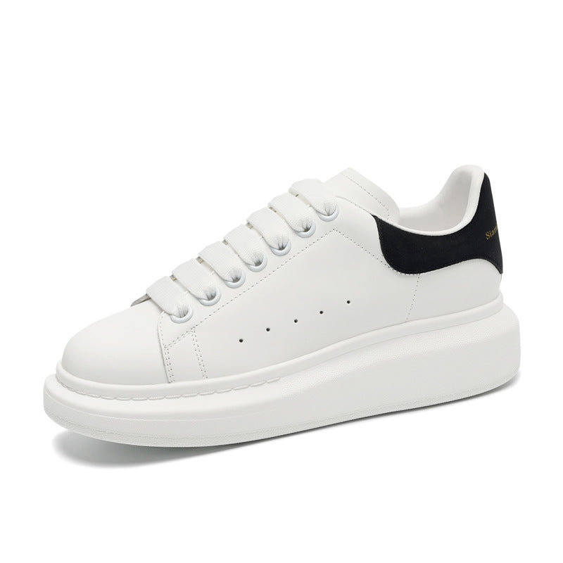 Women's & Men's Cowhide Autumn White Genuine Elevator Platform Women's Casual Shoes