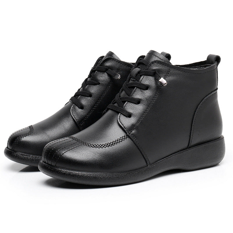 Women's Winter Cotton First Layer Cowhide Veet Comfortable Women's Shoes