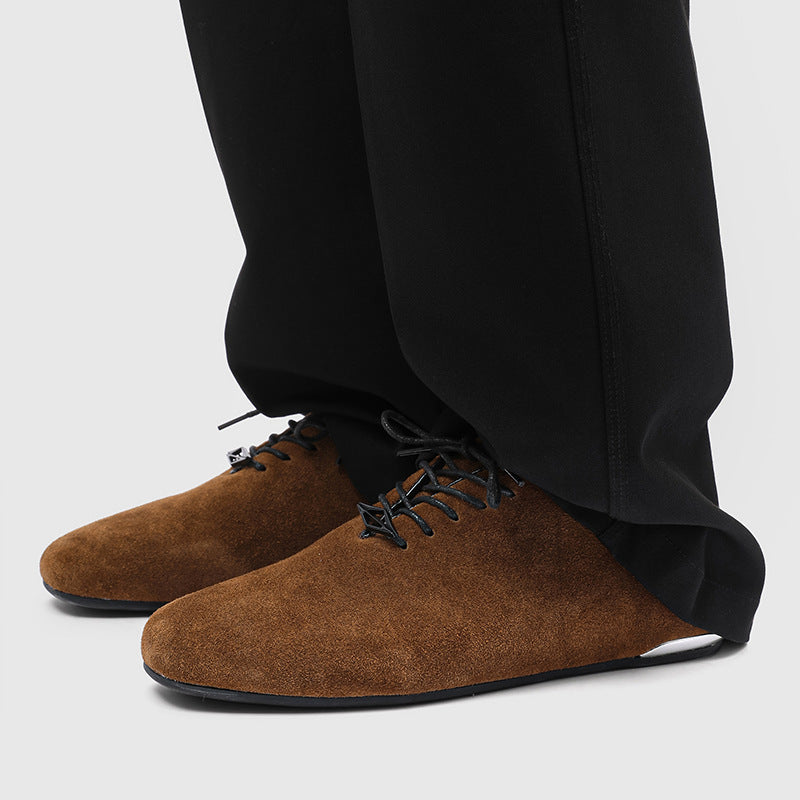 Men's Breathable Soft Bottom Commuter Business Formal Wear High-grade Retro Derby Men's Casual Leather Shoes