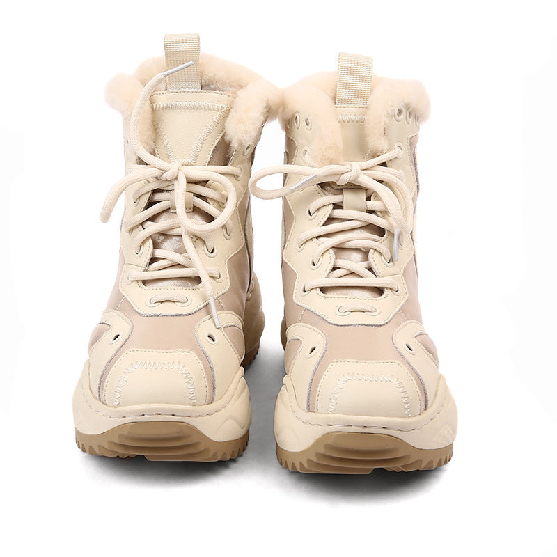 Women's Winter Fleece-lined Thick High Platform Warm Keeping Snow Boots