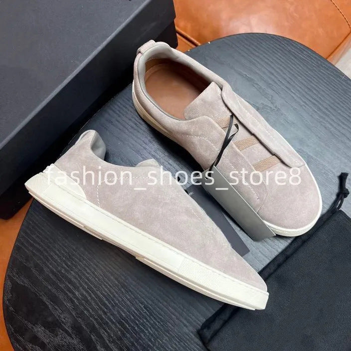Men's Slip-on Cross Elastic Band Flat Lightweight Comfortable Men's Board Shoes