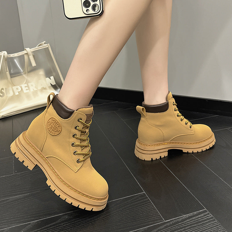 Women's Worker Summer Outdoor Martin Height Increasing Insole Platform Boots