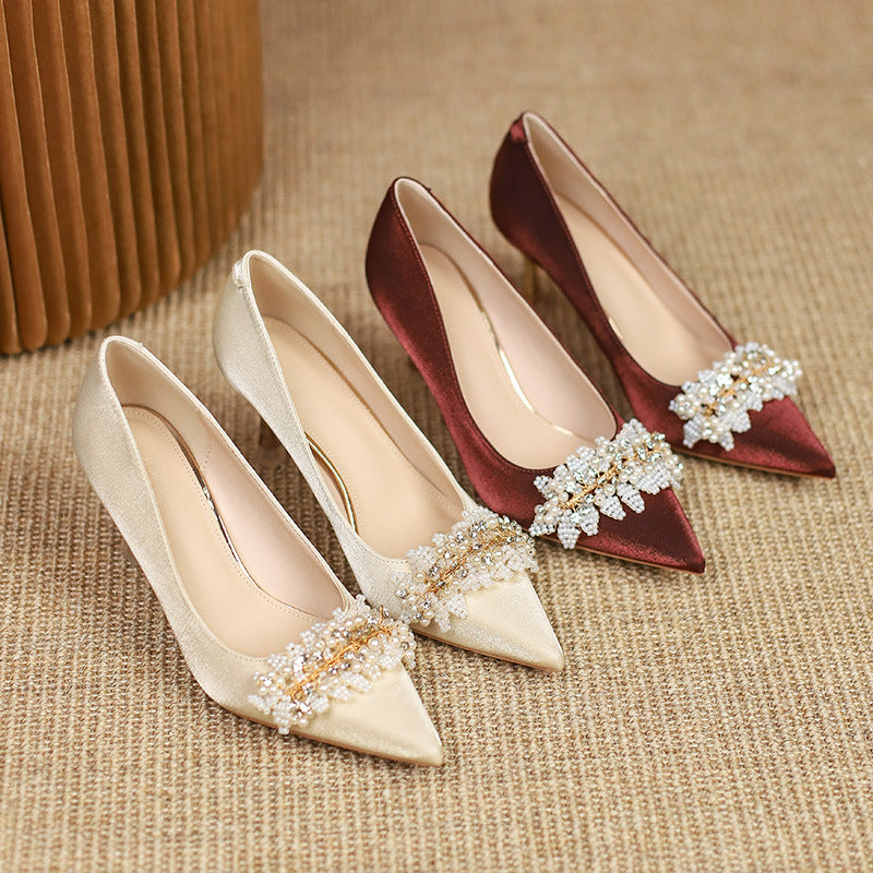 Women's Niche Wedding Genuine Pumps Bridal Dress Women's Shoes