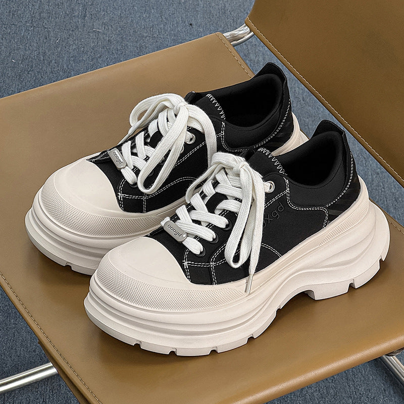 Women's & Men's Thick Sole Increased Lightweight Daddy Breathable Canvas Shoes