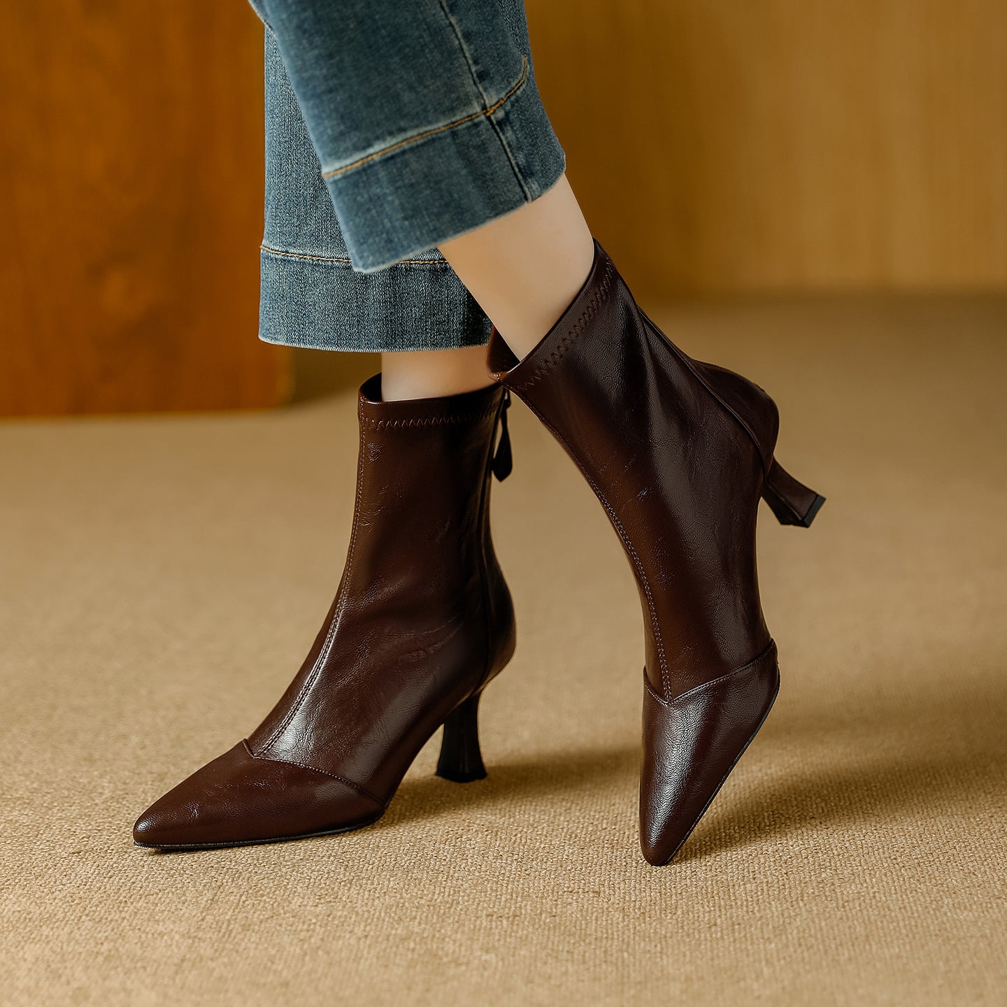 Women's High Short French Vintage Style Comfortable Women's Leather Boots
