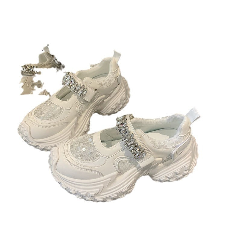 Women's Sequins Thick-soled Muffin Tire Durian Bottom Word Sneakers