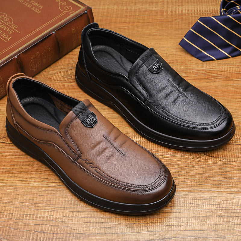 Men's Leisure Comfort Trend Flat Pumps One Pedal Leather Shoes