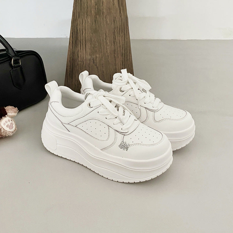 Breathable Heightened Easy Wear Stitching Trendy Sneakers