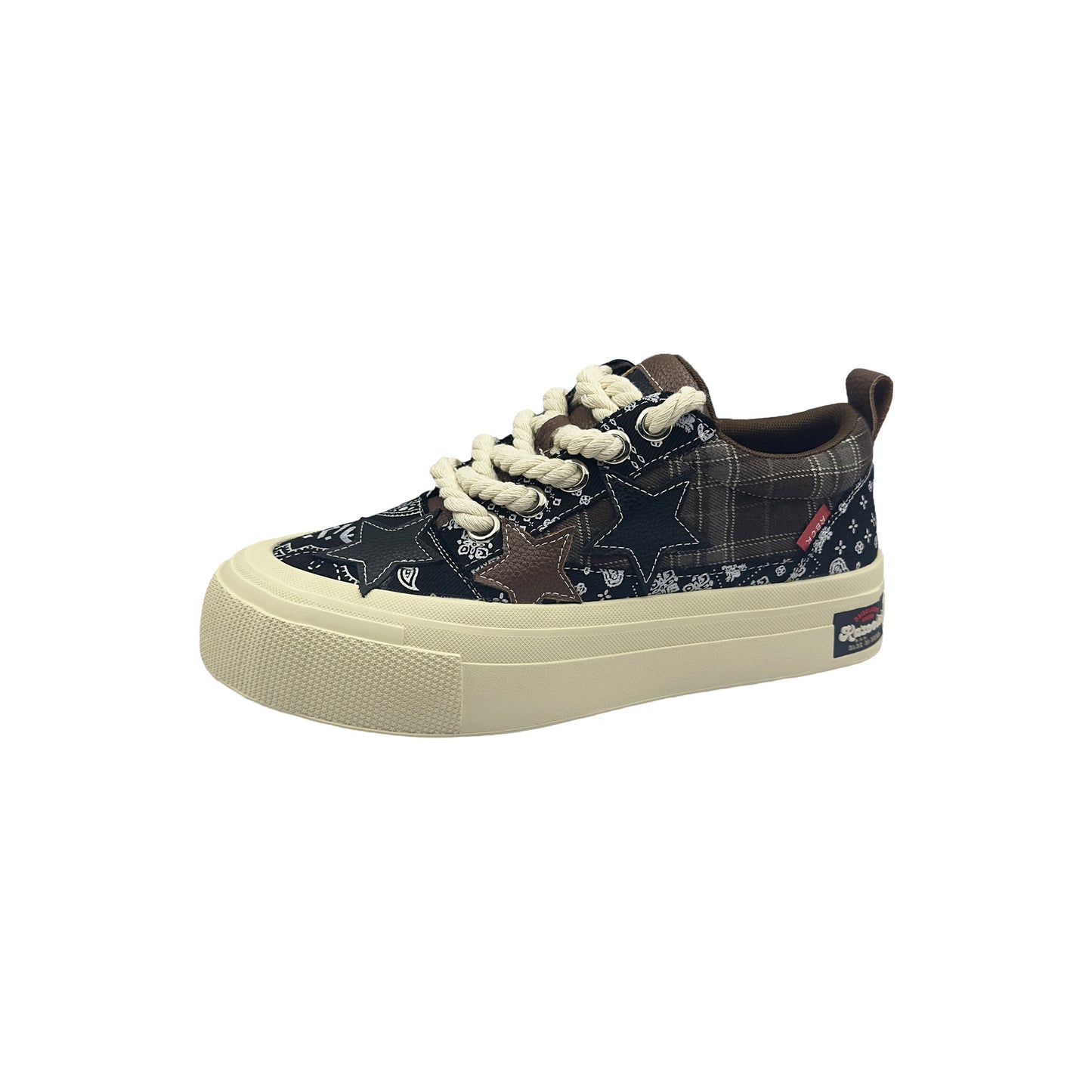Men's Trendy Retro Embroidered Printed Versatile Skate Fashionable Korean Men's Canvas Shoes