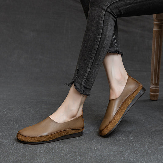 Women's Handmade Autumn Grandma Slip-on Soft Bottom Surface Casual Shoes