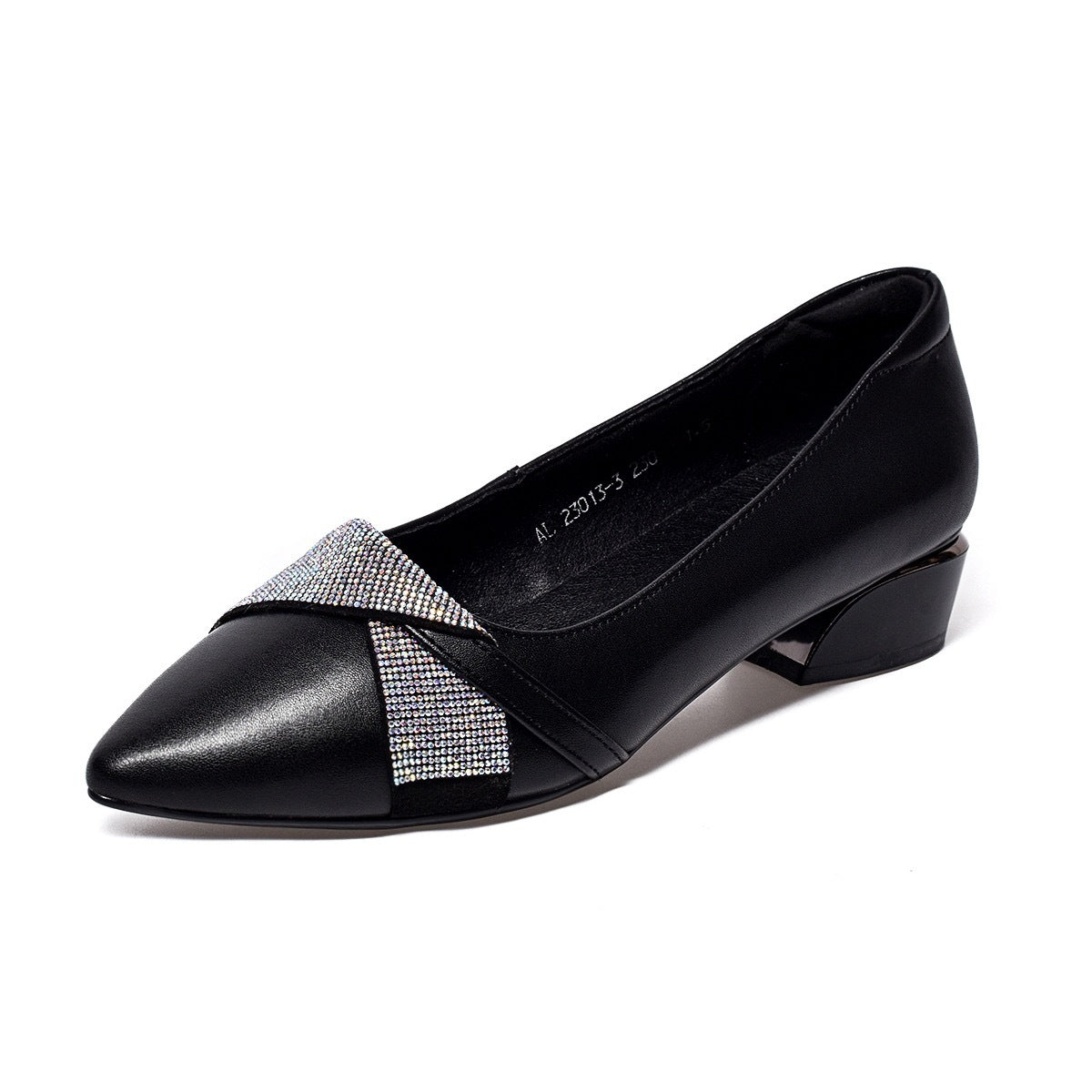 Women's Diamond Elegant Frosted Suede Pointed Toe Small Leather Shoes