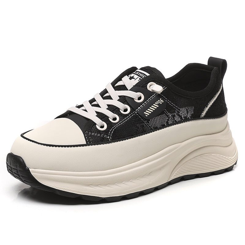 Women's Thick-soled White With Foam Sole Slip-on Muffin Cortez Genuine Women's Casual Shoes