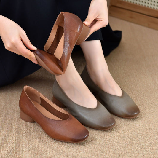 Women's Soft Bottom Comfortable Breathable Low Round Toe Pumps Cotton Flat Women's Casual Shoes