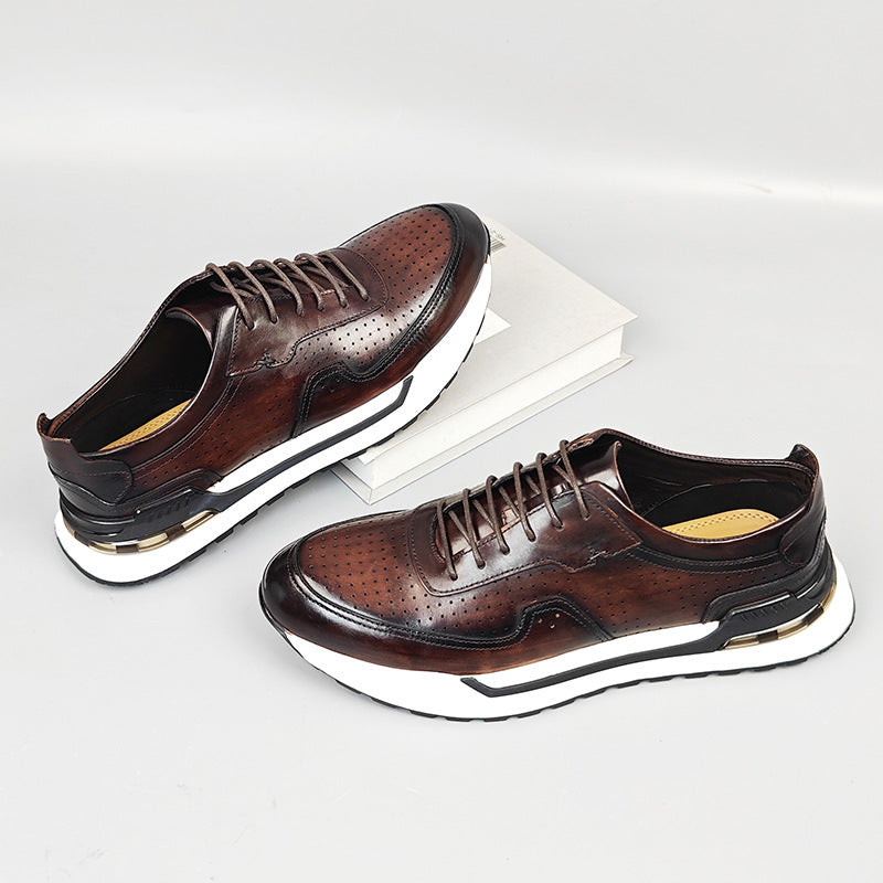 Men's Breathable Genuine Cattlehide Surface Gradient Fashion Men's Shoes