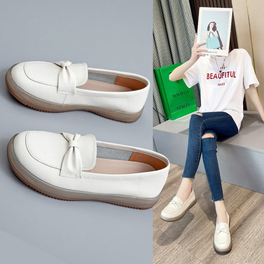 Women's Genuine Soft Bottom White Super Top Layer Cowhide Women's Casual Shoes