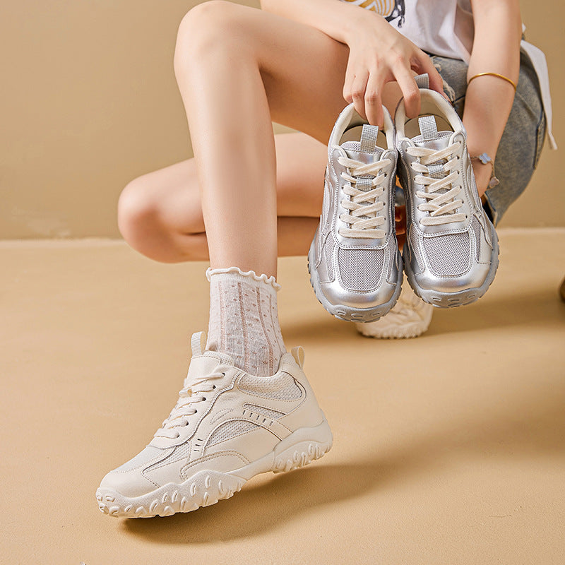 Women's Mesh Breathable Thick Bottom Versatile Crescent Women's Sports Shoes