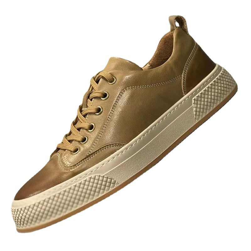 Men's Fashionable Autumn Genuine Breathable Green Top Sneakers