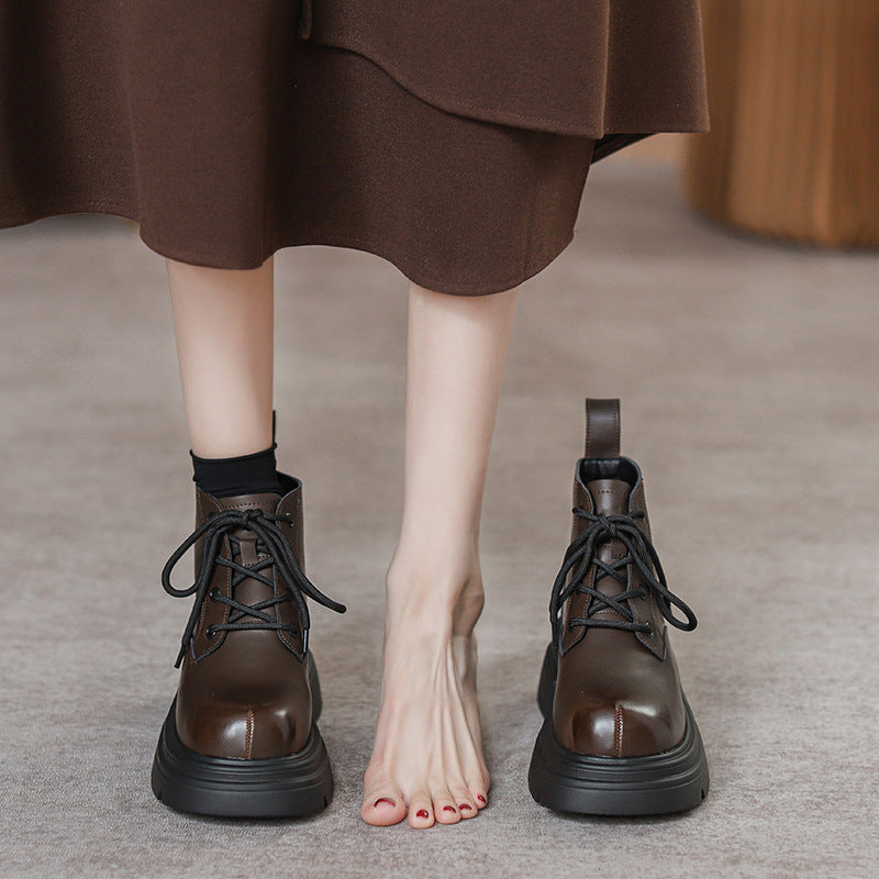 Women's Fried Street Platform Ankle Autumn British Style Retro Boots