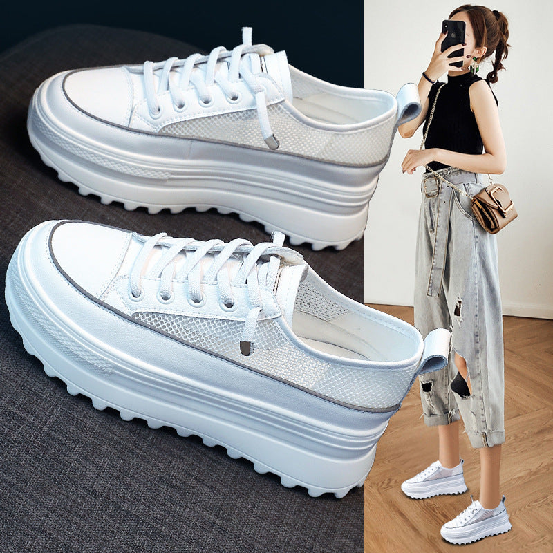 Women's Hidden White Summer Breathable Mesh Versatile Casual Shoes