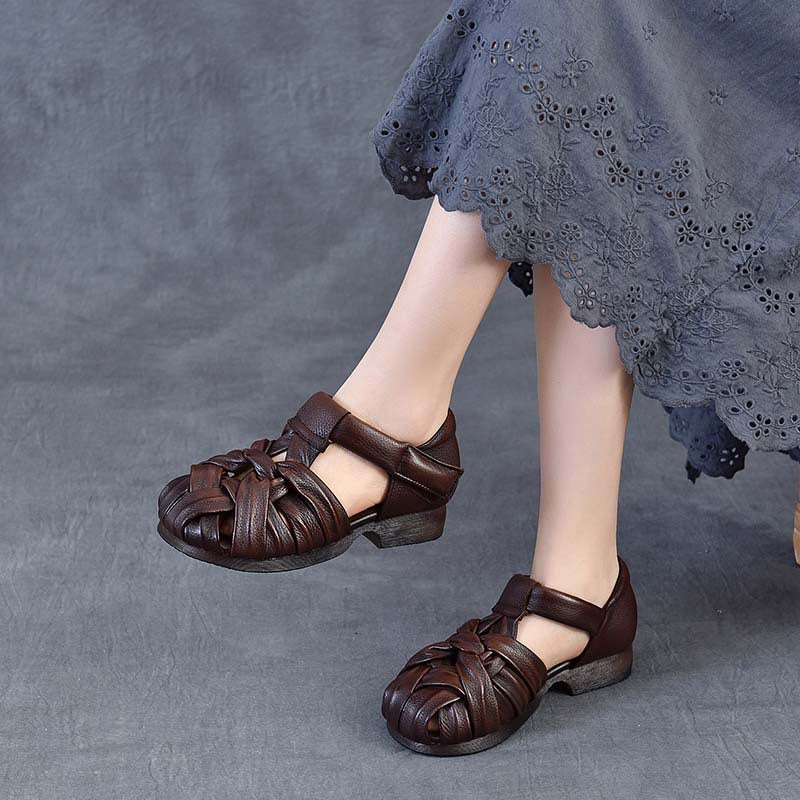 Women's With First Layer In Summer Cotton Linen Toe Cap Soft Sandals