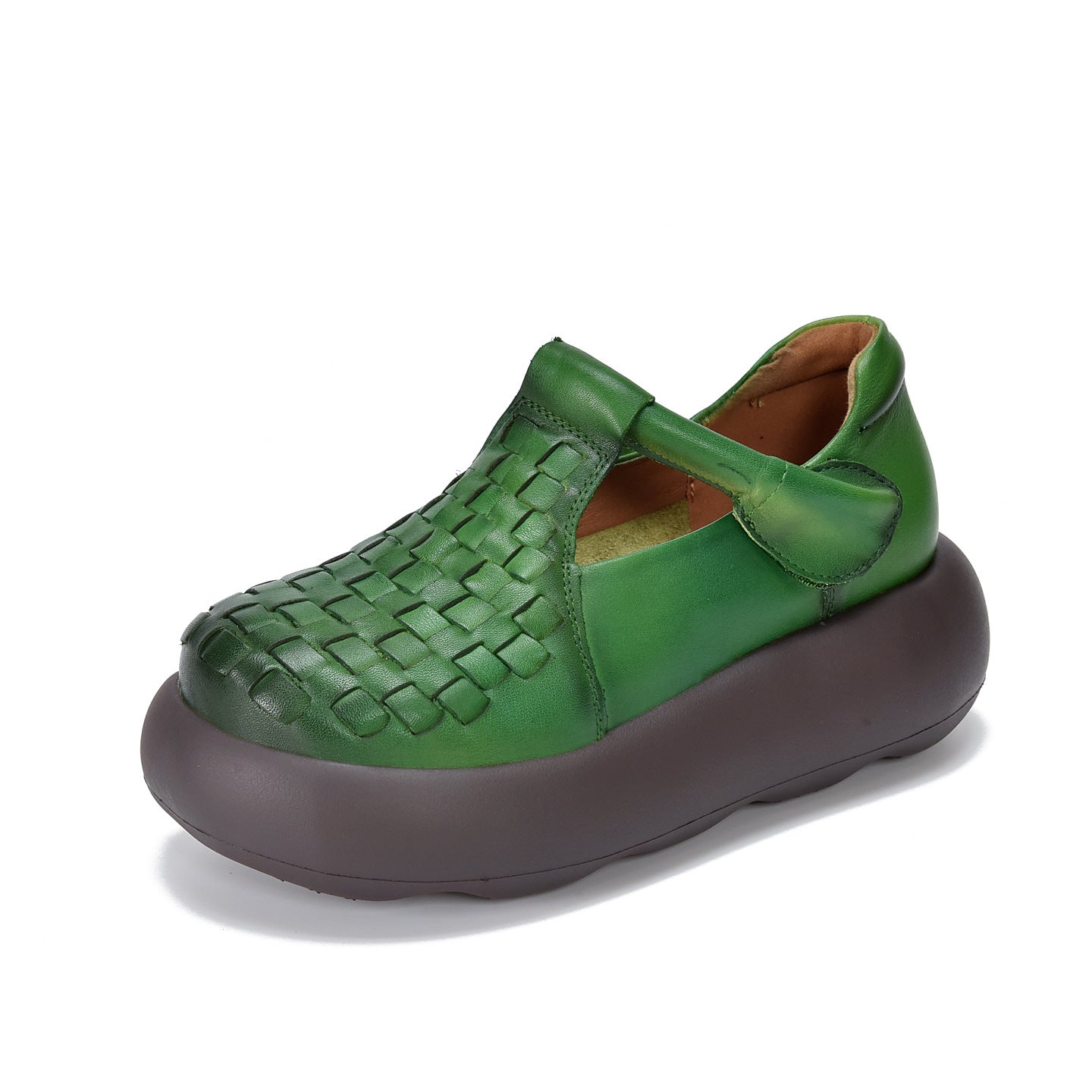 Women's Hand-woven Shape With Platform Genuine Comfortable Versatile Women's Casual Shoes
