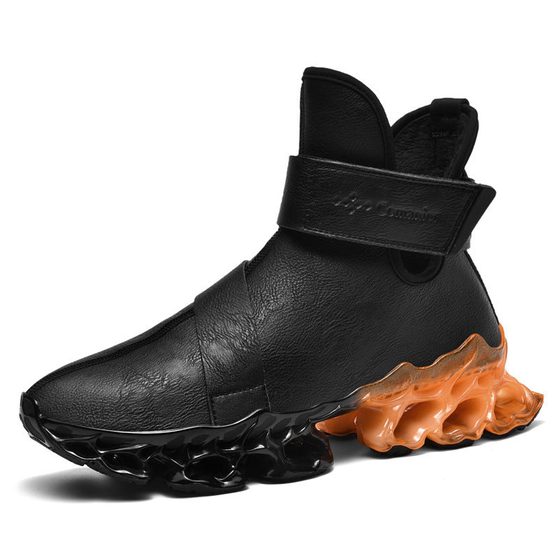 Men's Size Fleece-lined Blade Pu Running Lightweight Men's Sports Shoes