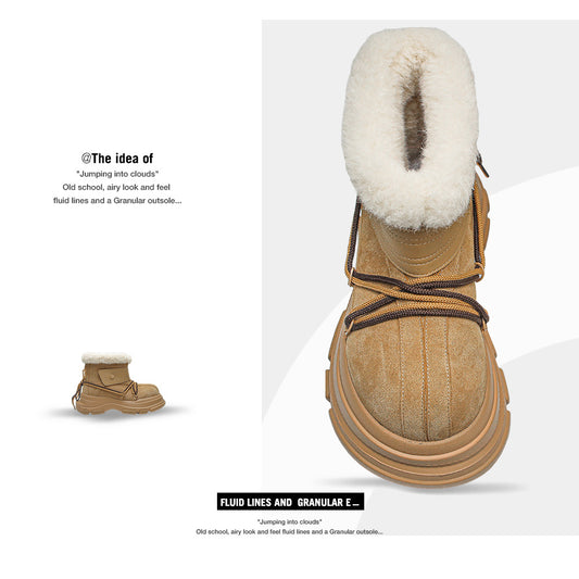 Toe Thick Bottom Increased Thermal Middle Tube Strap Waterproof Snow Boots
