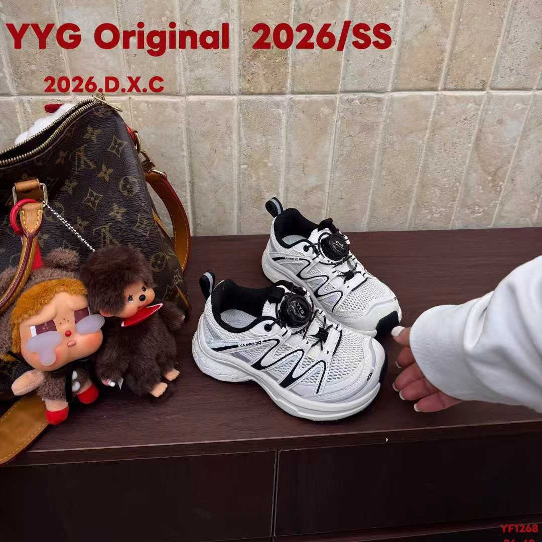 Children's Summer Single Mesh Button Medium Large Sneakers