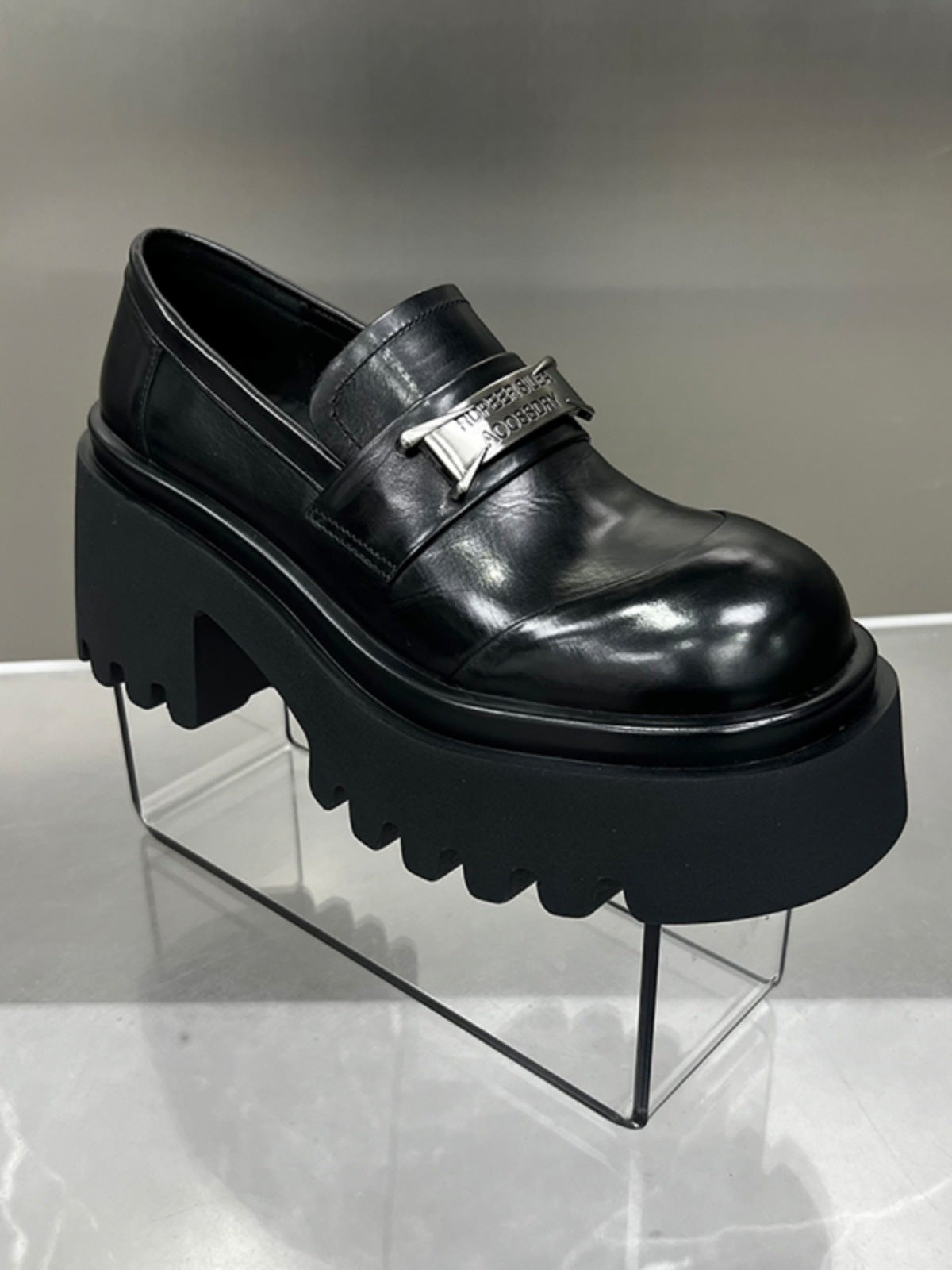 Women's Pumps Black Slip-on Platform Muffin European Loafers