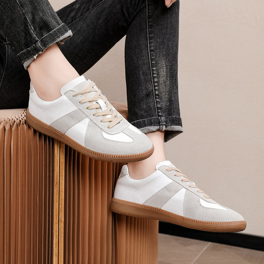 Women's & Men's Training Low Top Board Genuine Elevator White Sneakers