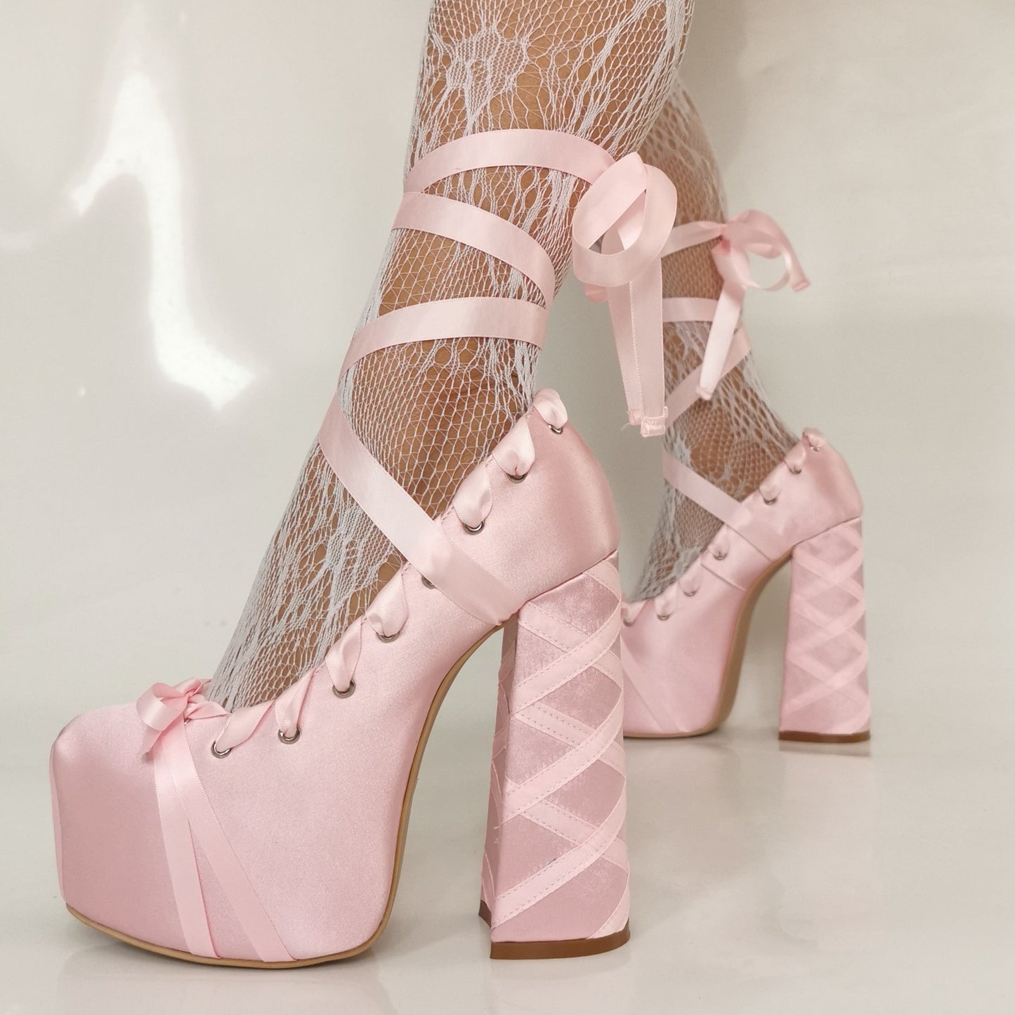 Women's High Pink Sweet Platform Chunky Large Men's Shoes