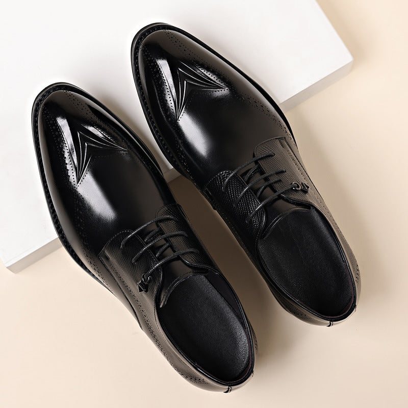 Men's Business Formal Wear Genuine Wedding Commuter British Leather Shoes